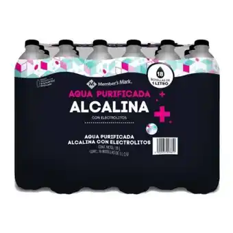 Sam's Club Agua purificada alcalina con electrolitos member's mark 18 piezas de 1 l c/u oferta