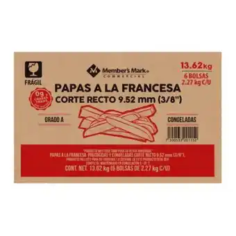 Sam's Club Papas a la francesa member's mark corte recto 13.62 kg oferta