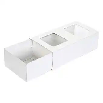 Caja de cartón/pvc 2 divisiones 6x20x10cm 1pz