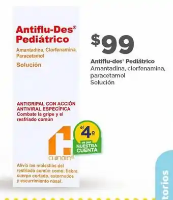 Bodega Aurrerá Antiflu-des pediátrico amantadina, clorfenamina, paracetamol solución oferta