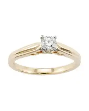 Joyerías Bizzarro Anillo de compromiso solitario de oro amarillo con 33 pts de diamante oferta
