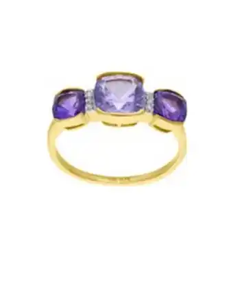 Joyerías Bizzarro Anillo de oro amarillo 14k con 3pts de diamante y topacio oferta