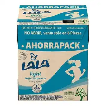 Soriana Súper Leche lala light baja en grasa 6 piezas de 1 lt c/u oferta