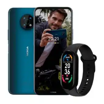 Sam's Club Smartphone nokia g50 5g 128 gb azul telcel + smartband oferta