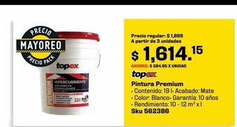 Sodimac Homecenter Pintura premium 19 l blanco oferta