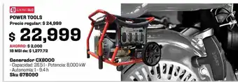 Sodimac Homecenter Generador cx8000 w marca powermate oferta