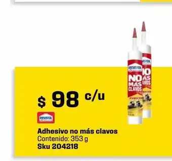 Resistol no más clavos adhesivo de montaje fuerte y fácil cartucho 353 gr