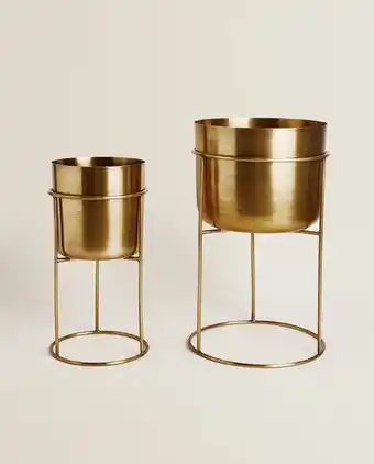 ZARA HOME Macetero dorado oferta