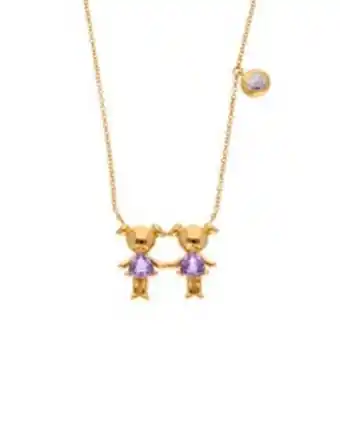 Joyerías Bizzarro Collar de oro amarillo, diamante y amatistas, dije de niñas oferta