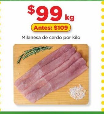 Bodega Aurrerá Milanesa de cerdo por kilo oferta