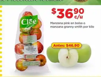 Bodega Aurrerá Manzana pink en bolsa o manzana granny smith por kilo oferta