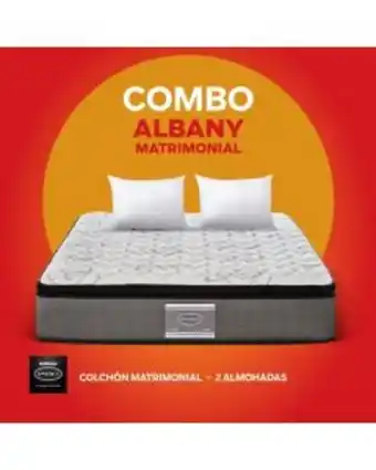 Super Colchones America colchón albany matrimonial + 2 almohadas oferta
