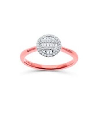 Joyerías Bizzarro Anillo de oro rosa 14k con 16pts de diamante oferta