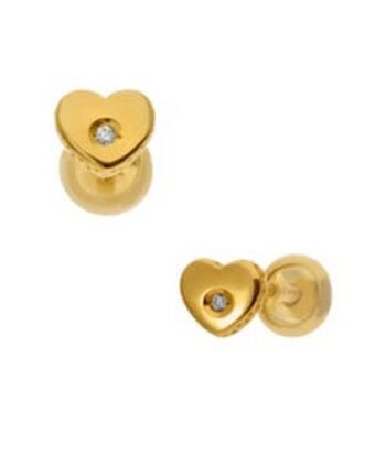 Broqueles de oro amarillo 14k con 1pto de diamante