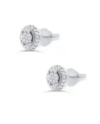 Broqueles de oro blanco 14k con 15pts de diamante