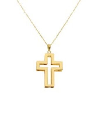 Joyerías Bizzarro Dije de cruz de oro amarillo 14k con cadena oferta