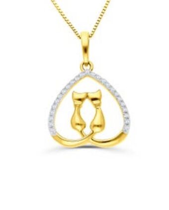Joyerías Bizzarro Dije de oro amarillo 14k con cadena con 8pts de diamante (vs1-vs2) (g-h) oferta