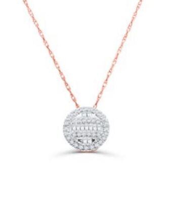 Joyerías Bizzarro Dije de oro rosa 14k con cadena 45 cm con 16 pts de diamante oferta