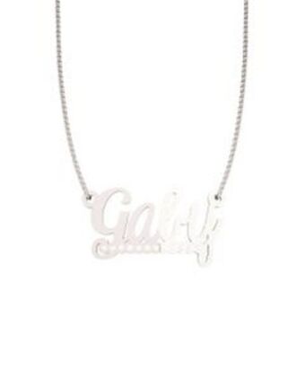 Joyerías Bizzarro Dije de nombre oro blanco con cadena y zirconia 14k 4 a10 letras oferta