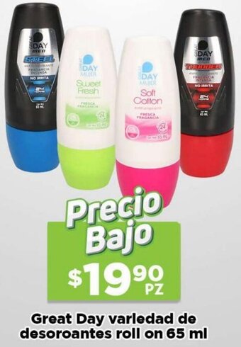 HEB Great Day Variedad de Desoroantes Roll On 65ml oferta