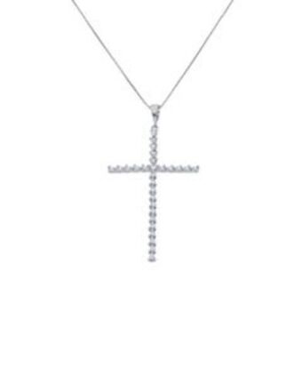 Joyerías Bizzarro Crucifijo con cadena oro blanco 14k con zirconia oferta