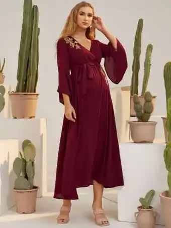 SHEIN Shein vestidos premamá cremallera floral glamour oferta