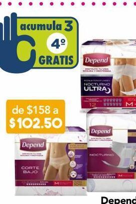 Farmacia San Pablo Depend ropa interior corte bajo talla mediana 10 piezas oferta