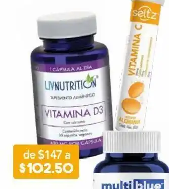 Farmacia San Pablo Livnutrition suplemento alimenticio de vitamina d3 con cúrcuma 30 cápsula oferta
