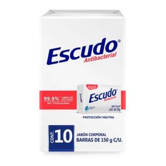 Jabón en barra escudo antibacterial 10 pzas de 150 gr c/u