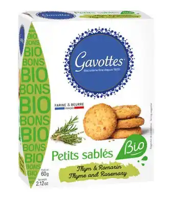Galletas petits sablés bio thym et romarin, 60 gr