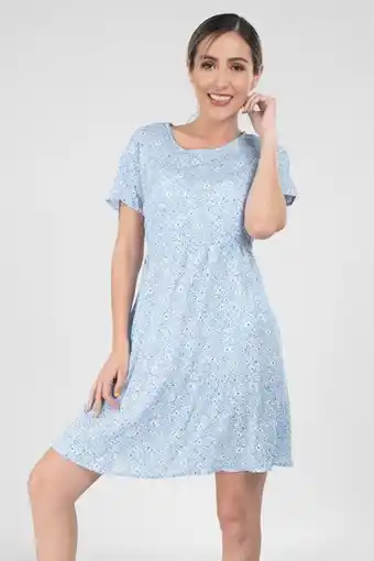 Vestido con full print floral con olanes