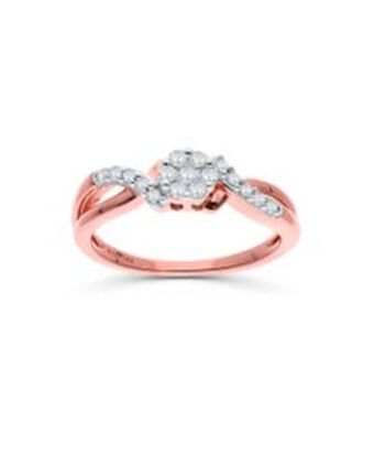 Joyerías Bizzarro Anillo de oro rosa 14k con 26pts de diamante oferta