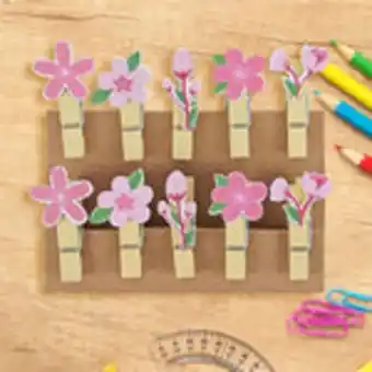 Clips de madera en forma de flor, 10 piezas