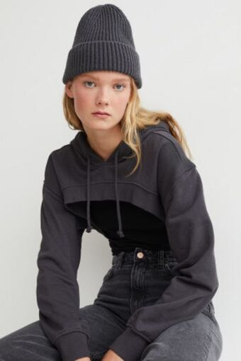 H&M Sudadera corta con gorro oferta