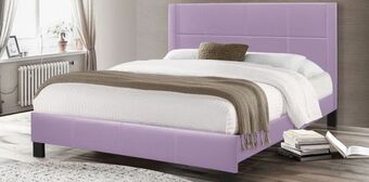 Muebles Dico Cama tapizada matrimonial reina morado oferta