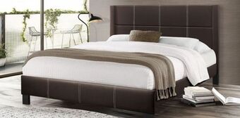 Muebles Dico Cama tapizada matrimonial reina café oferta