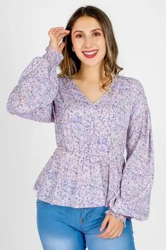 Santory Blusa floral con  cruce delantero oferta