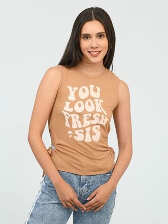 Cuidado con el Perro Playera sin mangas you look fresh sis oferta