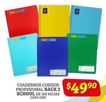Soriana Híper Cuadernos Cosidos Professional Back2School de 100 hojas oferta