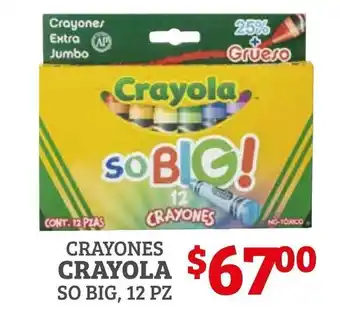 Soriana Híper Crayones Crayola 12 pz oferta