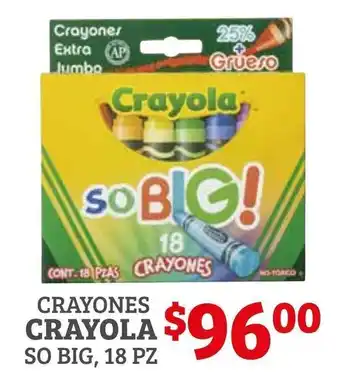 Soriana Híper Crayones Crayola 18 pz oferta