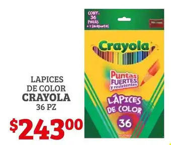 Soriana Híper Lapices de Color Crayola 36 pz oferta