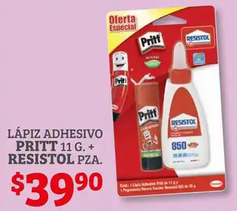 Soriana Híper Lápiz Adhesivo Pritt 11g + Resistol oferta