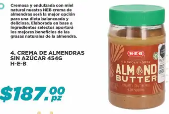Crema de Almendras sin Azúcar 454g