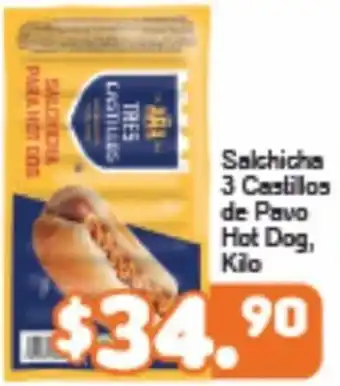 Salchicha 3 Castillos de Pavo Hot Dog