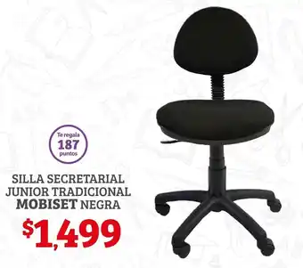 Soriana Híper Silla Secretarial Junior Tradicional Mobiset Negra oferta