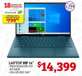 Soriana Híper Laptop HP 14" oferta