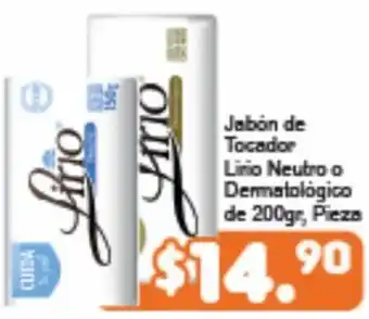 Jabón de Tocador Lirio Neutro o Dermatologico 200g