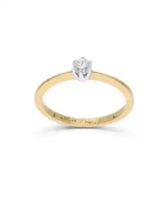 Joyerías Bizzarro Solitario 14k oro amarillo y platinado con 25 puntos de diamante oferta