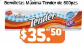 Servilletas Maxima Tender 500pzs